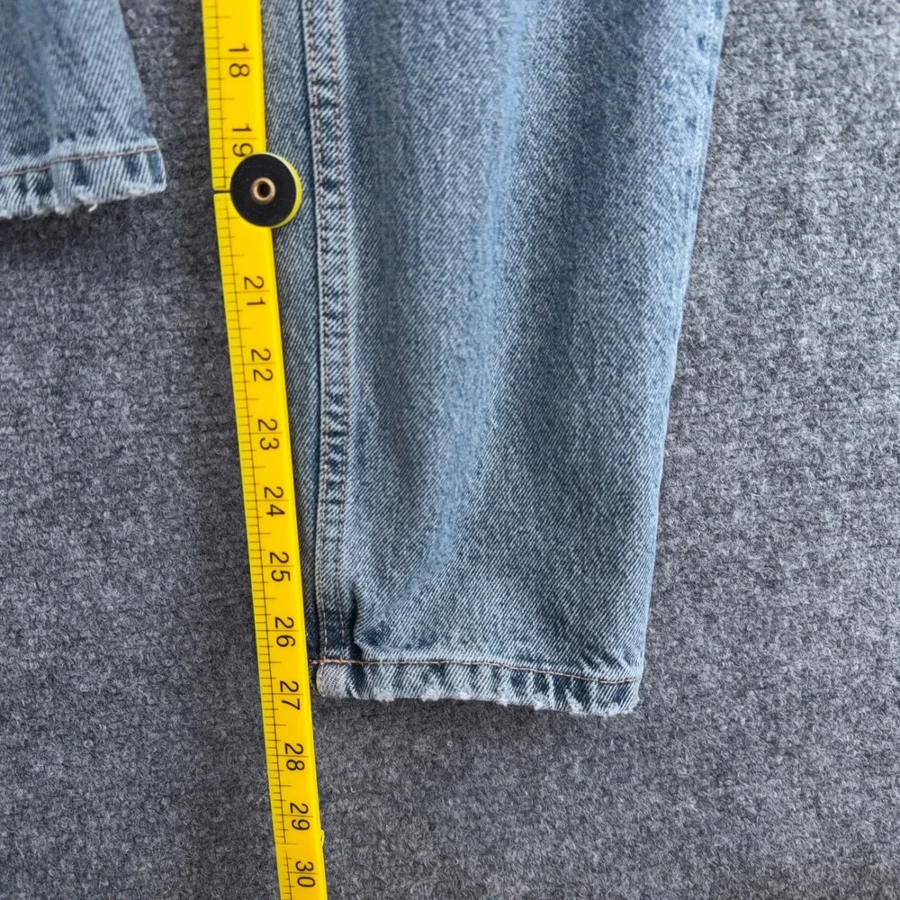 Zara Distressed Mom Jeans Women 4 Cotton Blue‎ High Rise Ripped Denims